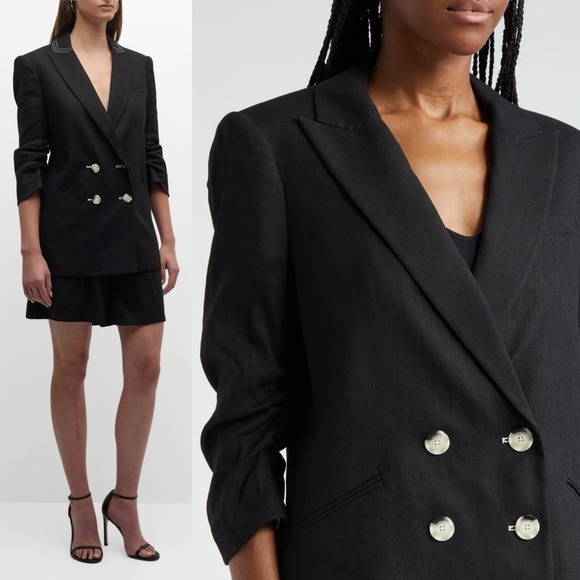 Veronica Beard Kiernan Linen Blend Dickey Blazer Jacket Black Size 0 - Picture 15 of 15
